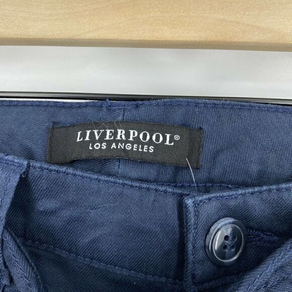 Liverpool Pants Dave Crop Linen Straight - Picture 3 of 10